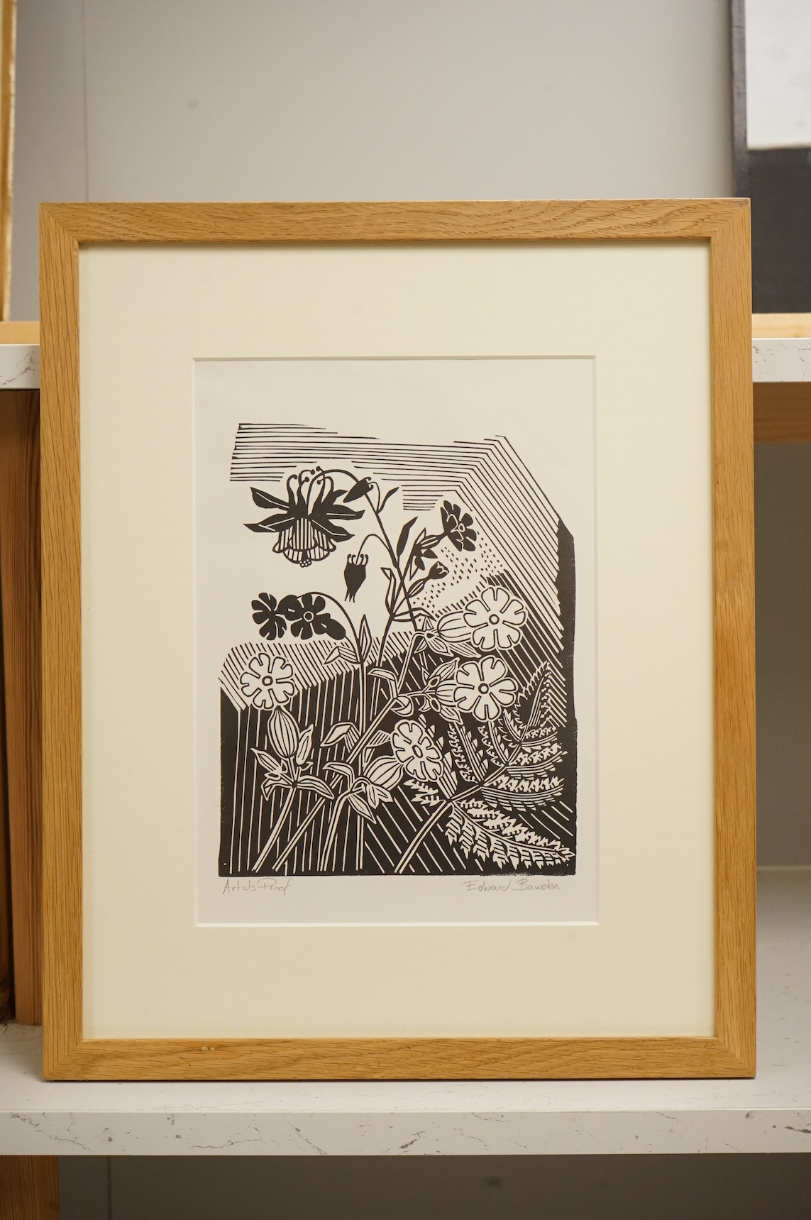 Edward Bawden RA (1903-1989), 'Campions and Columbine', artist's proof linocut, signed in pencil, 29 x 20cm
